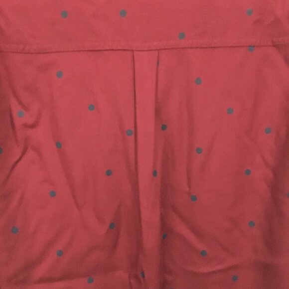Burgundy & Black Polka Dot Button Down Rayon Shirt - Picture 5 of 15